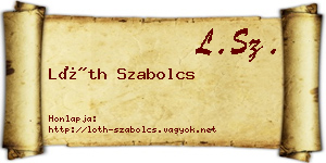 Lóth Szabolcs névjegykártya